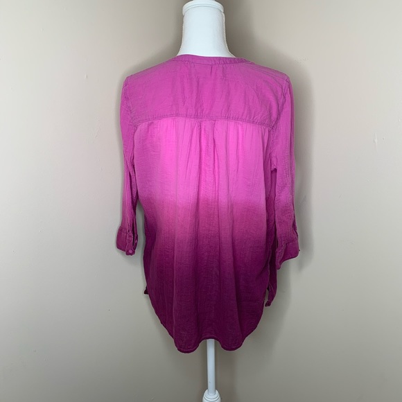 5/$25 ST. JOHNS BAY Purple Ombré 3/4 Sleeve Blouse - Picture 3 of 4